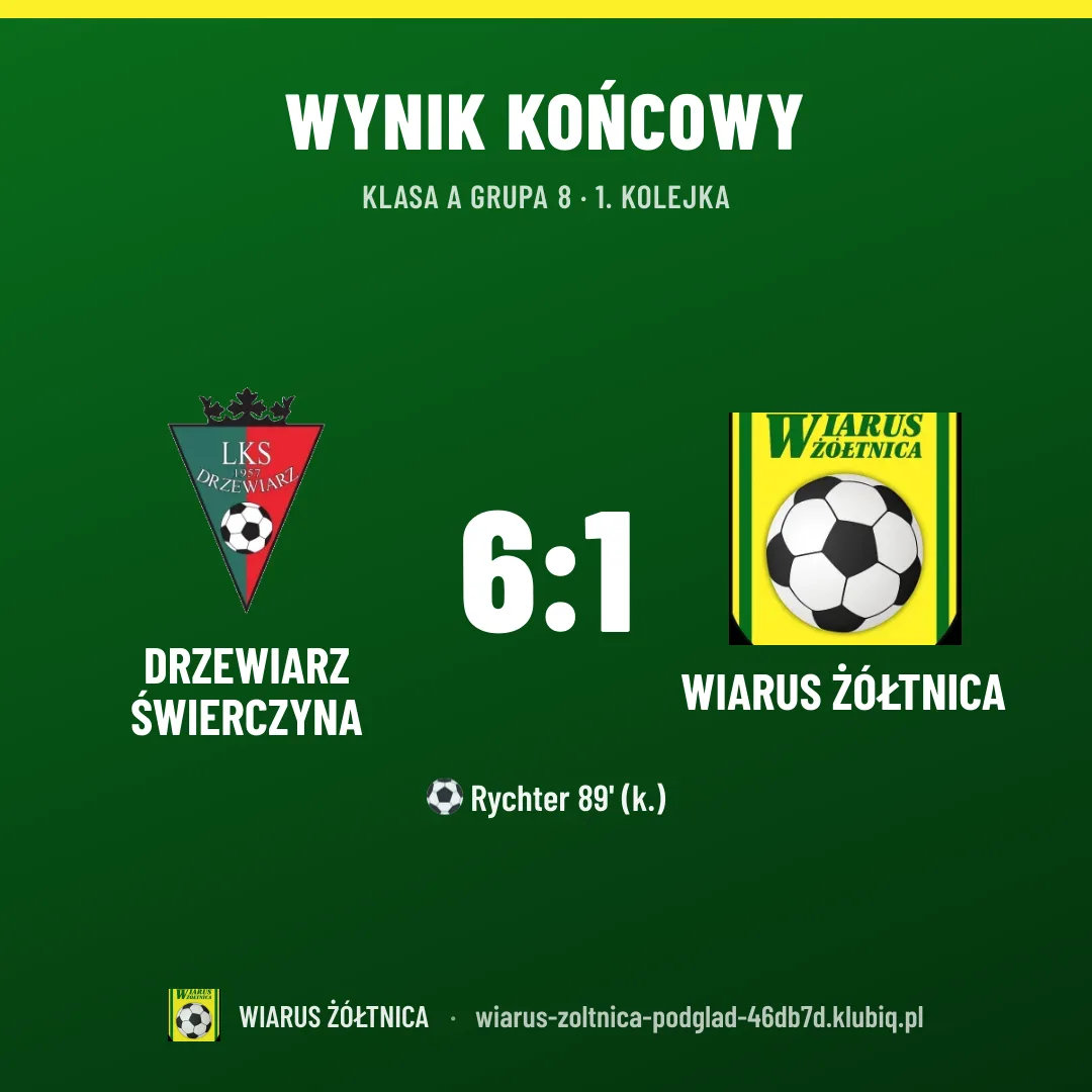 Drzewiarz Świerczyna 6:1 Wiarus Żółtnica